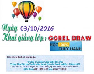 Khai giảng lớp COREL DRAW ngày 03/10/2016