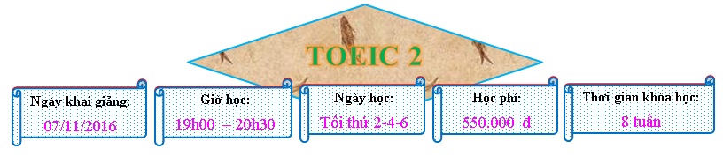 Lịch khai giảng lớp TOEIC 2