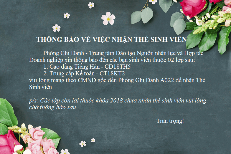 TB nhan the sinh vien dot 1